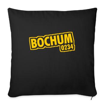 Bochum - 0234 - Indicatif téléphonique - NRW - Ruhrpott - Housse de coussin décorative 45 x 45 cm - noir - Devant