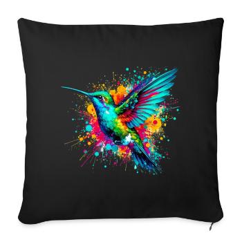 Colibri - Housse de coussin décorative 45 x 45 cm - noir - Devant