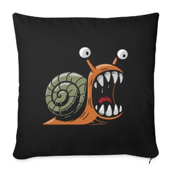 Snail with large teeth - Sofa pillowcase 17,3'' x 17,3'' (45 x 45 cm) - black - Front