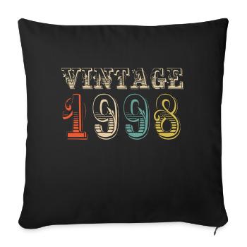 Vintage 1998- 26 th birthday - 26 ans - Housse de coussin décorative 45 x 45 cm - noir - Devant
