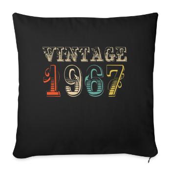 Vintage 1967 - 57th birthday - 57 years old - Sofa pillowcase 17,3'' x 17,3'' (45 x 45 cm) - black - Front