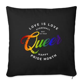 Love is Love, Gay Pride, LGBTQ+ - Sofa pillowcase 17,3'' x 17,3'' (45 x 45 cm) - black - Front