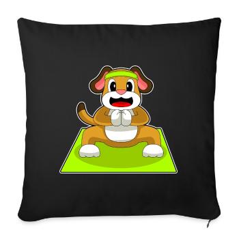 Dog Yoga Fitness Gymnastics - Sofa pillowcase 17,3'' x 17,3'' (45 x 45 cm) - black - Front