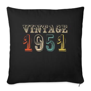 Jahrgang 1951 - 73. Geburtstag - 73 Jahre alt - Sofakissenbezug 45 x 45 cm - Schwarz - Vorne