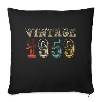 Vintage 1959- 65 th birthday - 65 ans - Housse de coussin décorative 45 x 45 cm - noir - Devant