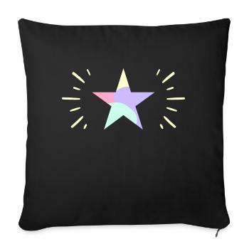 Pastel Shining Star - ApriNoeScor - Sofa pillowcase 17,3'' x 17,3'' (45 x 45 cm) - black - Front