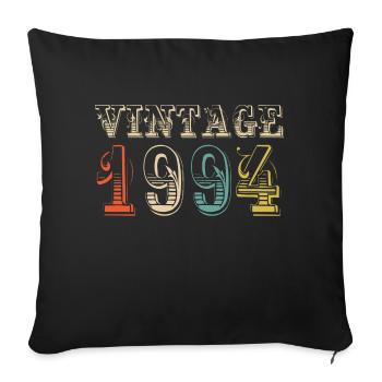 Vintage 1994- 30 th birthday - 30 ans - Housse de coussin décorative 45 x 45 cm - noir - Devant