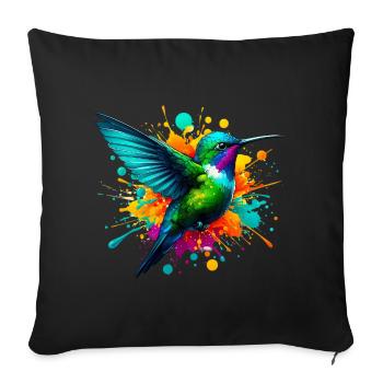 Colibri - Housse de coussin décorative 45 x 45 cm - noir - Devant