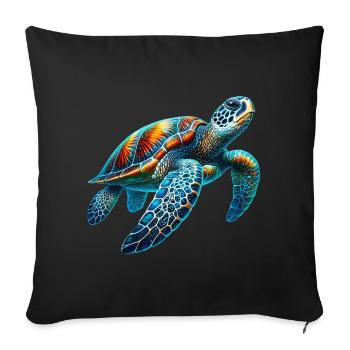 Turtle - Sofa pillowcase 17,3'' x 17,3'' (45 x 45 cm) - black - Front