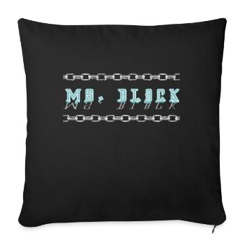 Police du logo Ms. Black - Housse de coussin décorative 45 x 45 cm - noir - Devant