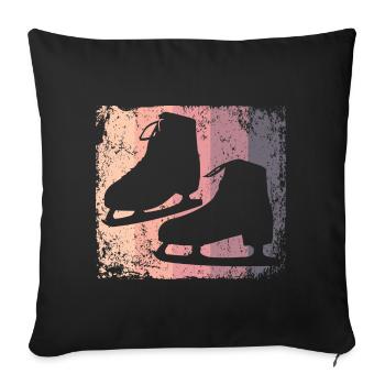 Figure Skating Figure Skating Ice Skating - Sofa pillowcase 17,3'' x 17,3'' (45 x 45 cm) - black - Front