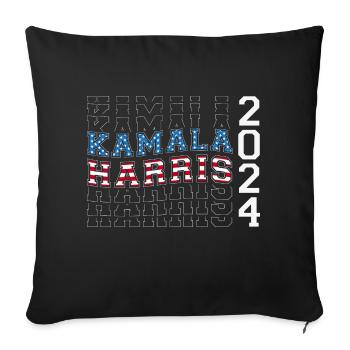 Couleurs du drapeau des États-Unis à Kamala Harris 2024 pour - Housse de coussin décorative 45 x 45 cm - noir - Devant
