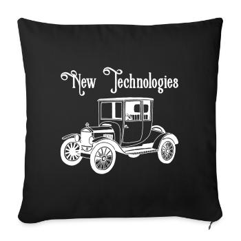Weißes altes Oldtimer-Auto - Sofakissenbezug 45 x 45 cm - Schwarz - Vorne