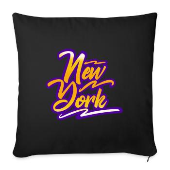 New York - Sofakissenbezug 45 x 45 cm - Schwarz - Vorne