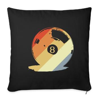 Retro Billardkugel Grafik - Sofakissenbezug 45 x 45 cm - Schwarz - Vorne