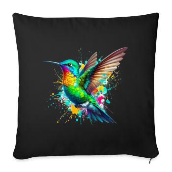 Colibri - Housse de coussin décorative 45 x 45 cm - noir - Devant