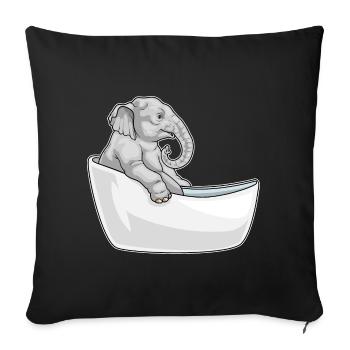 Elephant Bathing Bathtub - Sofa pillowcase 17,3'' x 17,3'' (45 x 45 cm) - black - Front