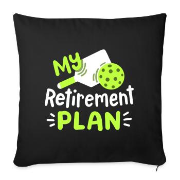 Pickleball-Spieler Ruhestand - Sofakissenbezug 45 x 45 cm - Schwarz - Vorne
