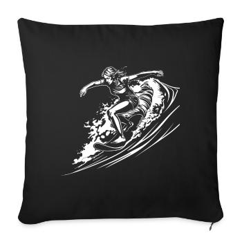 Surfeuse - Housse de coussin décorative 45 x 45 cm - noir - Devant