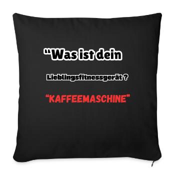 « Appareil de fitness Machine à café » - Housse de coussin décorative 45 x 45 cm - noir - Devant