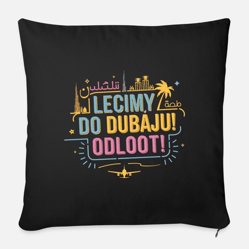 Wir fliegen nach Dubai! - Sofakissenbezug 45 x 45 cm - Schwarz