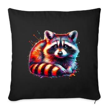 Raccoon - Sofa pillowcase 17,3'' x 17,3'' (45 x 45 cm) - black - Front