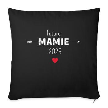 Future mamie 2025 - Housse de coussin décorative 45 x 45 cm - noir - Devant