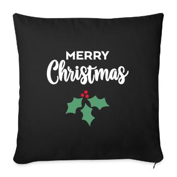 Merry Christmas Holly - Sofa pillowcase 17,3'' x 17,3'' (45 x 45 cm) - black - Front