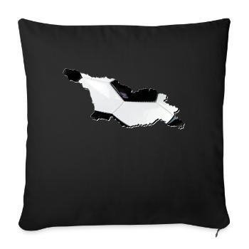 La carte de la Géorgie encadre le vrai football - Housse de coussin décorative 45 x 45 cm - noir - Devant