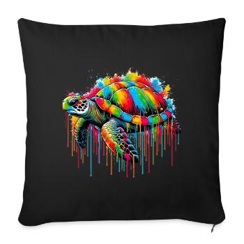 Turtle - Sofa pillowcase 17,3'' x 17,3'' (45 x 45 cm) - black - Front