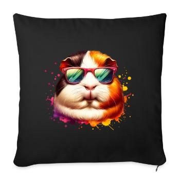 Cobaye - Housse de coussin décorative 45 x 45 cm - noir - Devant