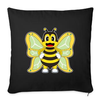 Butterfly Bee - Sofa pillowcase 17,3'' x 17,3'' (45 x 45 cm) - black - Front
