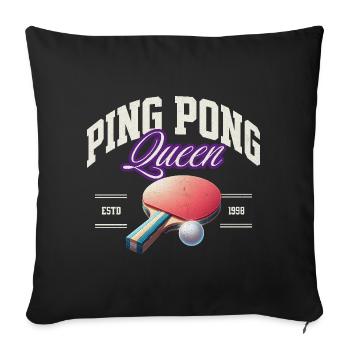 Ping-pong - Housse de coussin décorative 45 x 45 cm - noir - Devant