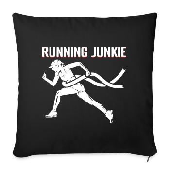 Marathon Runner Running Junkie Gift - Sofakissenbezug 45 x 45 cm - Schwarz - Vorne