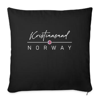 Norwegen - Kristiansand - Norge - Norway - Sofa pillowcase 17,3'' x 17,3'' (45 x 45 cm) - black - Front