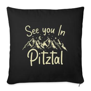 Pitztal Skiing Tyrol Snowboarding Austria - Sofa pillowcase 17,3'' x 17,3'' (45 x 45 cm) - black - Front