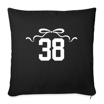 Numéro 38 noeud - 38e anniversaire - Housse de coussin décorative 45 x 45 cm - noir - Devant
