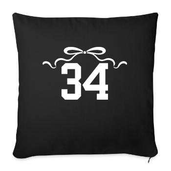 Numéro 34 noeud - 34e anniversaire - Housse de coussin décorative 45 x 45 cm - noir - Devant