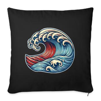 Wave - Sofa pillowcase 17,3'' x 17,3'' (45 x 45 cm) - black - Front