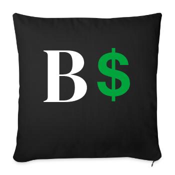 Letter b dollar - Sofa pillowcase 17,3'' x 17,3'' (45 x 45 cm) - black - Front