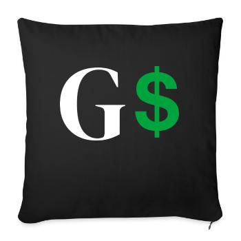 Letter g dollar - Sofa pillowcase 17,3'' x 17,3'' (45 x 45 cm) - black - Front