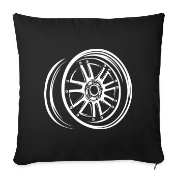 Jante de réglage élégante – Auto-Design - Housse de coussin décorative 45 x 45 cm - noir - Devant