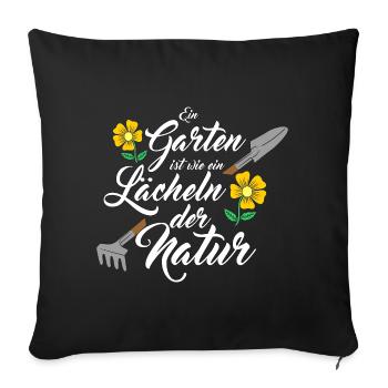 Garten Leben - Sofakissenbezug 45 x 45 cm - Schwarz - Vorne