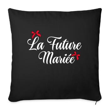 La future mariée noeud - Housse de coussin décorative 45 x 45 cm - noir - Devant