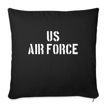 US Air Force - Avion - Pilote Flugzeug Luftwaffe - Housse de coussin décorative 45 x 45 cm - noir - Devant