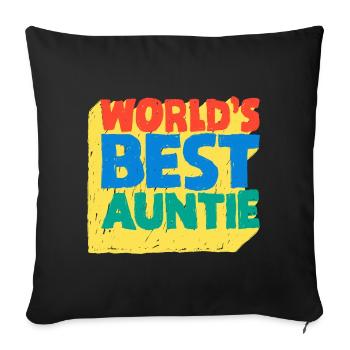 World's Best Auntie Pop Design - Sofa pillowcase 17,3'' x 17,3'' (45 x 45 cm) - black - Front