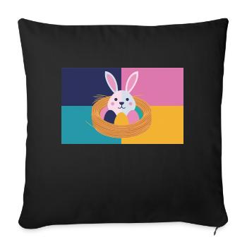 Easter Bunny No.05 - Sofa pillowcase 17,3'' x 17,3'' (45 x 45 cm) - black - Front