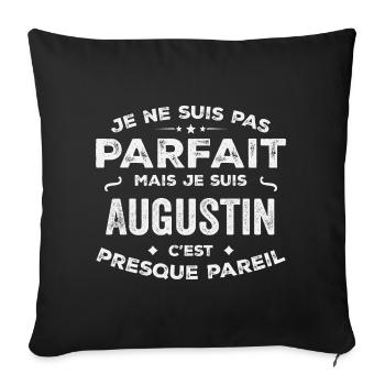 Augustin A first name, a story, a personality - Sofa pillowcase 17,3'' x 17,3'' (45 x 45 cm) - black - Front