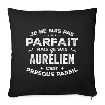 Aurélien Un Prénom, Une Histoire, Une Personnalité - Housse de coussin décorative 45 x 45 cm - noir - Devant