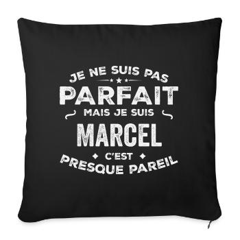 Marcel Un Prénom, Une Histoire, Une Personnalité - Housse de coussin décorative 45 x 45 cm - noir - Devant